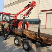 Grue forestière hydraulique RIMA de 1,5 tonne avec grappin, grue de chargement de bois montée sur tracteur série RC, grue forestière à rotation 360°