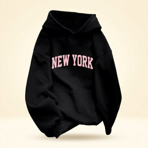 Sudadera con Capucha New York para Hombre, Talla Grande, Casual, Otoño, 100% Algodón, Felpa Francesa, Corte Regular, Estampado Frontal 2027 - Product Image 3