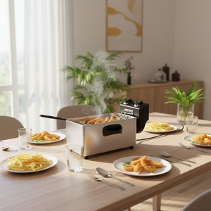 Freidora Eléctrica de Sobremesa de 4L con Control de Tiempo, Acero Inoxidable 304 para Uso Comercial y Doméstico, Freidora de <span class=keywords><strong>Pollo</strong></span> para Restaurantes - Product Image 1