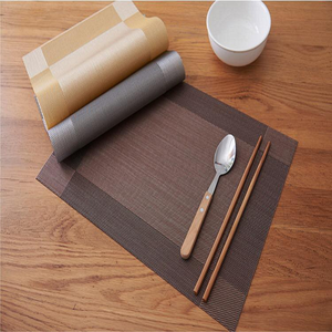 Design Esd Pvc Isolation Bon marché Vinyle tissé lavable Ensemble de table à manger de luxe <span class=keywords><strong>Tapis</strong></span> noir - Product Image 2