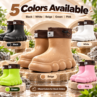 Bottes de pluie à plateforme épaisse en PVC pour femmes, imperméables, antidérapantes, bottes courtes à la cheville pour l'extérieur, le jardin, le quotidien