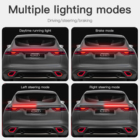 Fibre de carbone voiture Auto queue aile lèvres Led voyants d'avertissement 120cm 12v aileron arrière frein clignotant bande lumière Kit