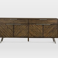 Buffet de salle à manger vintage européen en bois massif avec 4 portes et 2 tiroirs, meuble de rangement, credenza, Holz