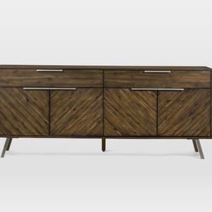 ตู้เก็บของสไตล์วินเทจยุโรป ทำจากไม้เนื้อแข็ง 4 ประตู 2 ลิ้นชัก สำหรับห้องรับประทานอาหาร - Product Image 3