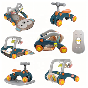 Carrello 7-in-1 in Plastica per Neonati con Culla Moses, Tappeto Gioco, Cavallo a Dondolo e Pianoforte a Pedali per Bambini 0-6 Mesi - Product Image 1