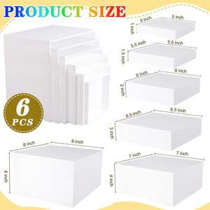 Exhibidores de Comida Acrílicos Blancos, Soportes para Buffet, Exhibidores de Postres Apilables, Caja de Exhibición Cúbica para Bodas y Fiestas - Product Image 3