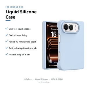 Coque magnétique en silicone liquide pour iPhone Duo, pliable, douce au toucher, antichoc, fine, protection de l'appareil photo, fournisseurs en gros - Product Image 1