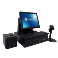 Système de point de vente à écran tactile capacitif 15 "+ 15" 10 points pour les transports publics tout-en-un Windows/Android OS thermique