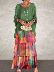<span class=keywords><strong>Abito</strong></span> <span class=keywords><strong>lungo</strong></span> girocollo in maglia Chiffon manica <span class=keywords><strong>a</strong></span> <span class=keywords><strong>pipistrello</strong></span> - Product Image 3