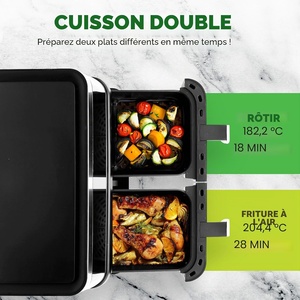 Digital Dual <b>Basket</b> <b>Air</b> <b>Fryer</b> with Visual Window <b>2</b> <b>Basket</b> Oil Free Smart Double Drawer Kitchen - Product Image 4