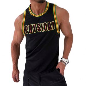 Camiseta sin mangas de poliéster de baloncesto para hombre personalizada, camisetas sin mangas de malla para correr y gimnasio - Product Image 1