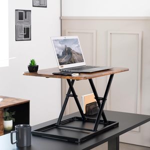 Ultra-thin single-top height adjustable vertical universal office desk with stand for monitor and laptop, customizable and - Product Image 2