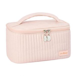 Sac de maquillage carré multifonctionnel, sac de toilette imperméable en PU, sac de cosmétiques portable de voyage avec poignée - Product Image 1