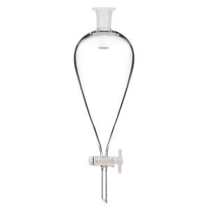 กรวยแก้วแบบแยกทรงกรวยขนาด1000มล. สำหรับผนังหนาอุปกรณ์ทางเคมีแก้วกรวยที่แยกทรงเตตราฟลูออโรเปีย - Product Image 1