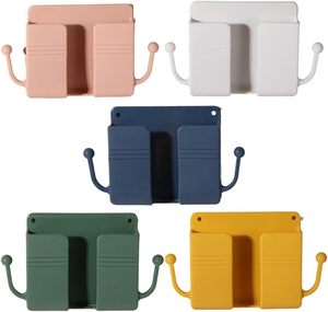 Wall Mount Phone <b>Holder</b> Universal Multipurpose Wall-Mounted <b>Remote</b> Control Stand Charging Rack with Hook - Product Image 1