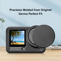PULUZ pour accessoires de caméra DJI Osmo Action : Housse de protection en silicone durable, dragonne, capuchon d'objectif et étuis étendus pratiques