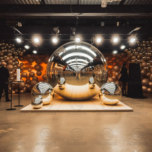 Bola de espejo reutilizable <span class=keywords><strong>gigante</strong></span> gran brillo burbujas inflables esferas grandes globos aire PVC bolas de Navidad para decoración de fiesta - Product Image 2