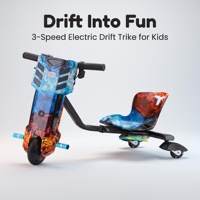 Trottinette Électrique Enfant 36V 150W à Trois Roues Moderne pour l'Extérieur avec Cadre Réglable, Casque de Sécurité, Genouillères et Coffret Cadeau – Idéale pour les Fêtes