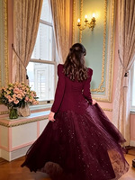 Ensemble jupe longue en maille vintage, col rond, robe de soirée élégante, nouvelle arrivée printemps, robe pour femme