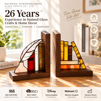 Porte-livres et supports en verre teinté vintage faits à la main sur mesure - Décoration de bureau personnalisable