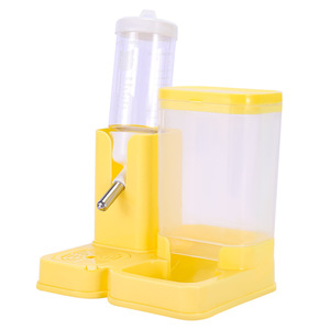 2 In 1 Hamster Feeder Water Bottle With Food <b>Container</b> Cheese Yellow Durable For <b>Small</b> Pets - Product Image 1