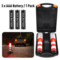 Kit d'éclairage à main portable 2 packs de piles AAA LED rouges clignotantes avertissement de sécurité d'urgence stroboscope fusées routières aimant feux de circulation