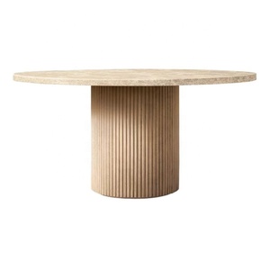 Muebles de Comedor Contemporáneos Hechos a Mano HDC, Mesa de Comedor Byrod Emperador Personalizada con Patas de Madera y Cubierta de Mármol para Hogar, <span class=keywords><strong>Bar</strong></span>, Club, Hotel - Product Image 6