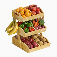 Opbergmand met grote capaciteit, 3 lagen, voor keuken, fruit, groenten, snacks en huishoudelijke artikelen
