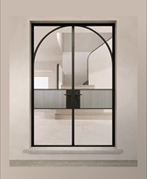 Puerta Principal Interior de Estilo Europeo, Ventanas de Acero Galvanizado, Marco de Hierro Victoriano, Puertas Francesas con Aislamiento Térmico