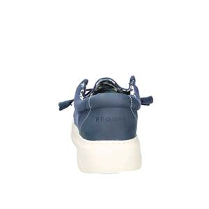 Mocasines sin cordones para hombre, color azul Verdone, de lona, informales. - Product Image 3