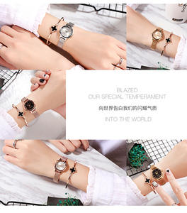 นาฬิกาข้อมือควอตซ์ผู้หญิง ดีไซน์มินิมอล สายสแตนเลสสตีลแบบตาข่าย กันน้ำ ผลิตจากโรงงาน รับออกแบบตามสั่ง - Product Image 5