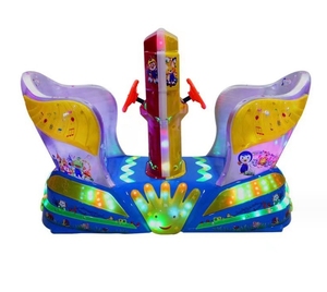 Commercial 2 joueurs électrique balançoire voiture à bascule jeu d'arcade trône de musique Kiddie Ride Machine monnayeur Amusement bleu - Product Image 1