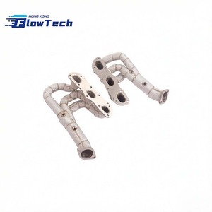 ท่อร่วมไอเสียสแตนเลส SS304 พร้อมแผ่นกันความร้อนสำหรับ Porsche 987 981 2.7L 3.4L - Product Image 5