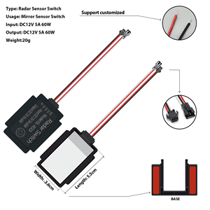 60W 12V 5A thông minh dẫn Gương phòng tắm kiểu gương. Nhà vệ sinh. Công tắc cảm biến <span class=keywords><strong>Radar</strong></span>. CCT. Bộ nhớ mờ chức năng cảm biến <span class=keywords><strong>Radar</strong></span>. - Product Image 4