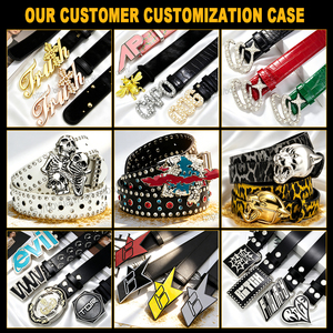 Fibbie per Cintura in Metallo con Strass Personalizzate Senza Minimo d'Ordine dal Produttore, Logo Custom 2D 3D, Fibbia per Cintura e Cinture Western Cowboy con Perle - Product Image 2