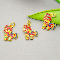 Pendentifs Breloques Cheval du Zodiaque en Alliage de Zinc Plaqué Or 18K, Style Ethnique, pour Bracelets DIY, Porte-clés et Apprêts de Bijoux