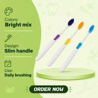 Brosse à dents manuelle en plastique pour adultes avec logo personnalisé, emballée individuellement, pour hôtels, fourniture en gros