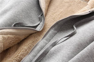 Sudaderas con cremallera lisas en blanco Oem de gran tamaño con forro polar para mujer con logotipo personalizado - Product Image 6