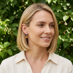 Boucles d'oreilles pendantes classiques en argent sterling 925 plaqué rhodium avec citrine naturelle taille poire 4 carats, bijoux artisanaux en pierres précieuses fines - Product Image 4