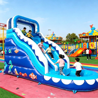 Toboggan gonflable à motif d'animaux marins, directement de l'usine, pour aire de jeux extérieure pour enfants, toboggan aquatique gonflable pour parc d'attractions