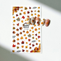 Autocollants pour ongles TSZS Automne/Hiver, motifs renard mignon, feuille d'érable, citrouille, champignon, autocollants adhésifs pour nail art, manucure DIY