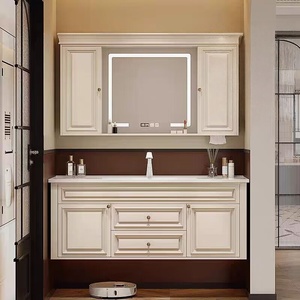 Modern cosmetic bathroom cabinet combination ceramic integrated basin washbasin cream bathroom washbasin - Product Image 1