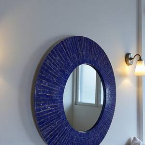Miroir mural en incrustation de pierre Lapis Lazuli de créateur de qualité supérieure Pièce de luxe unique fabriquée à la main pour les maisons et les espaces commerciaux - Product Image 2