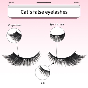 5 paires de faux cils œil de chat en vison synthétique, 10-20 mm, ailés, bande complète, 3D, sans cruauté animale - Product Image 4