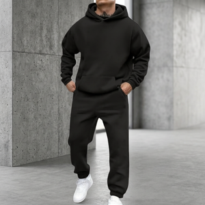 Conjunto Deportivo de Sudadera con Capucha y Pantalones Jogger para Hombre, de Poliéster/Algodón, con Logotipo Personalizado, Felpa Gruesa, Secado Rápido, Ropa Casual de Invierno, Venta al Por Mayor - Product Image 2