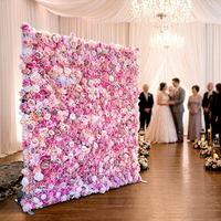 Mur de fleurs artificielles en soie LTY avec une haute simulation et un toucher naturel pour la décoration de mariage, de Noël et de la maison (soie + plastique)