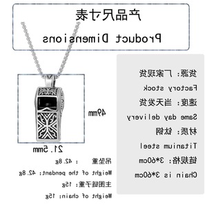 Yunnique – pendentif sifflet en acier inoxydable, collier unisexe de style Punk rétro, FY303 - Product Image 2
