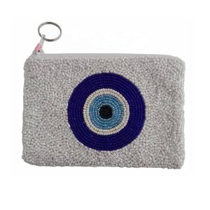 Handmade Beaded Fabric Mini Coin <b>Purse</b> Top Zipper Closure Pouch Perfect Carry Key Cash Card Multipurpose Use Women Girl Gift - Product Image 3