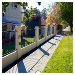 Clôture en fer noir pour balcon et terrasse, barrière de sécurité avec lignes horizontales simples et traitement antirouille - Product Image 3