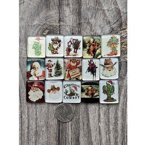 Pierres précieuses en cabochon doublet d'inspiration sud-ouest, spéciales Noël, pour la fabrication de bijoux, l'artisanat, la création de bijoux sur le thème des fêtes - Product Image 5